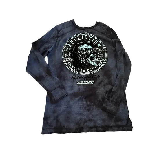 Affliction American Men's Navy Long Sleeve Customs Native Thermal Shirt Size XXL - Picture 3 of 6